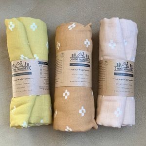 MINI WANDER Muslin Swaddle Blanket. 100% Cotton